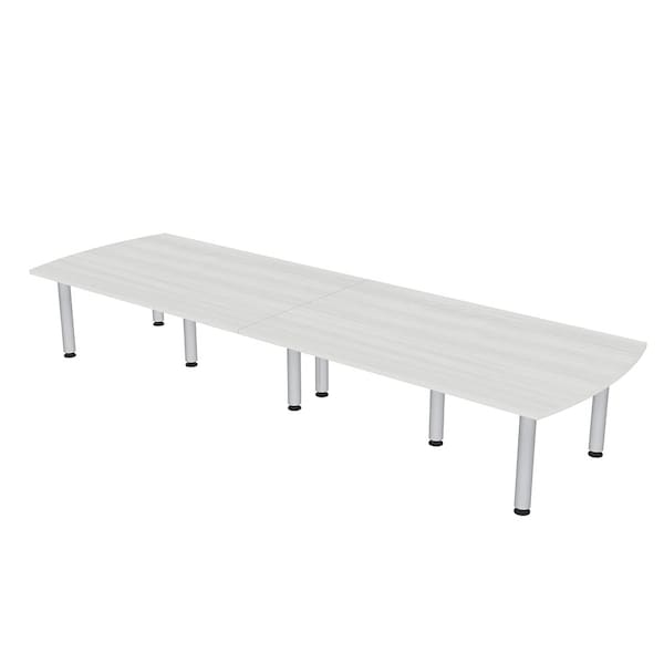 45 in W, 144 in L, 29 in H, Engineered Wood Top, White